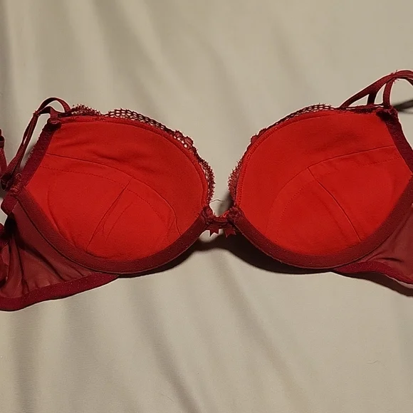 Adore Me Red Lace Push Up 34A Bra - Picture 3 of 6